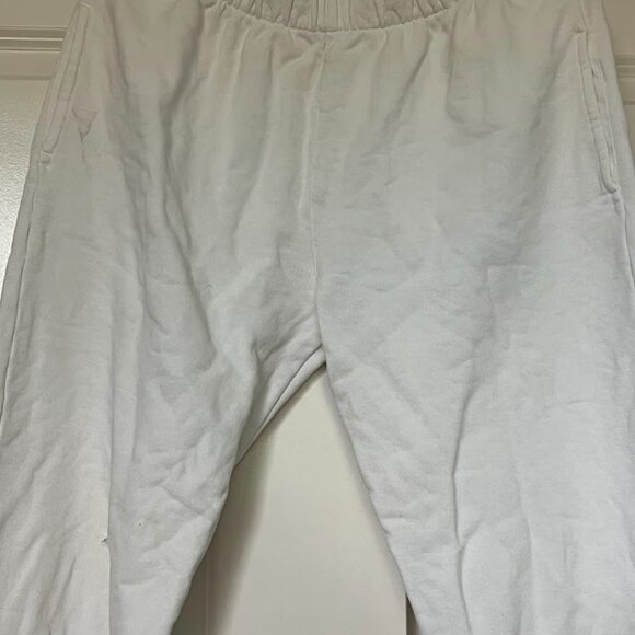 BRANDY MELVILLE White Elastic Waist Wide Leg Sweat Lounge Pants One Size - Picture 2 of 12